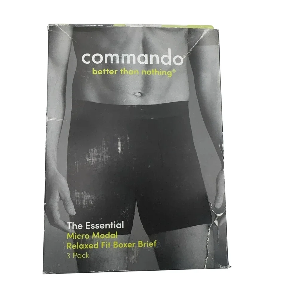 Commando Micro Modal Boxer Brief Mens Small Multi Relaxed 3 Pack MSL107